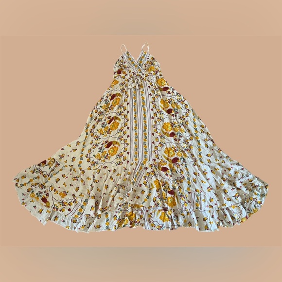 WAYAN Sleeveless Ruffled Floral Dress with Tie Front - Picture 1 of 9